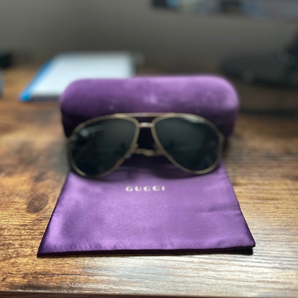Gucci Gold Aviators Unisex - Picture 7 of 7
